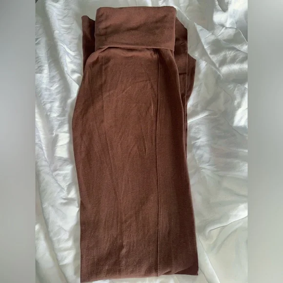 Brown Yoga pants fold over flare leggings - Picture 7 of 8